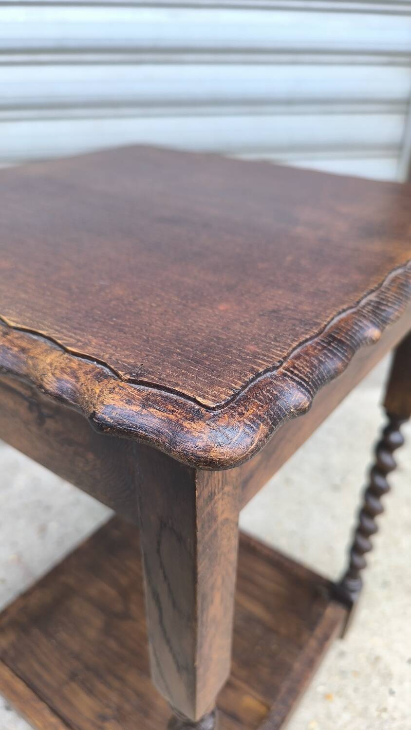1950s turned wood side table