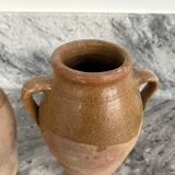 Pair of Provençal enamelled terracotta jars