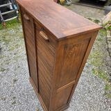 Antique double curtain cabinet in oak (internal drawers)