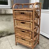 Vintage rattan chiffonier
