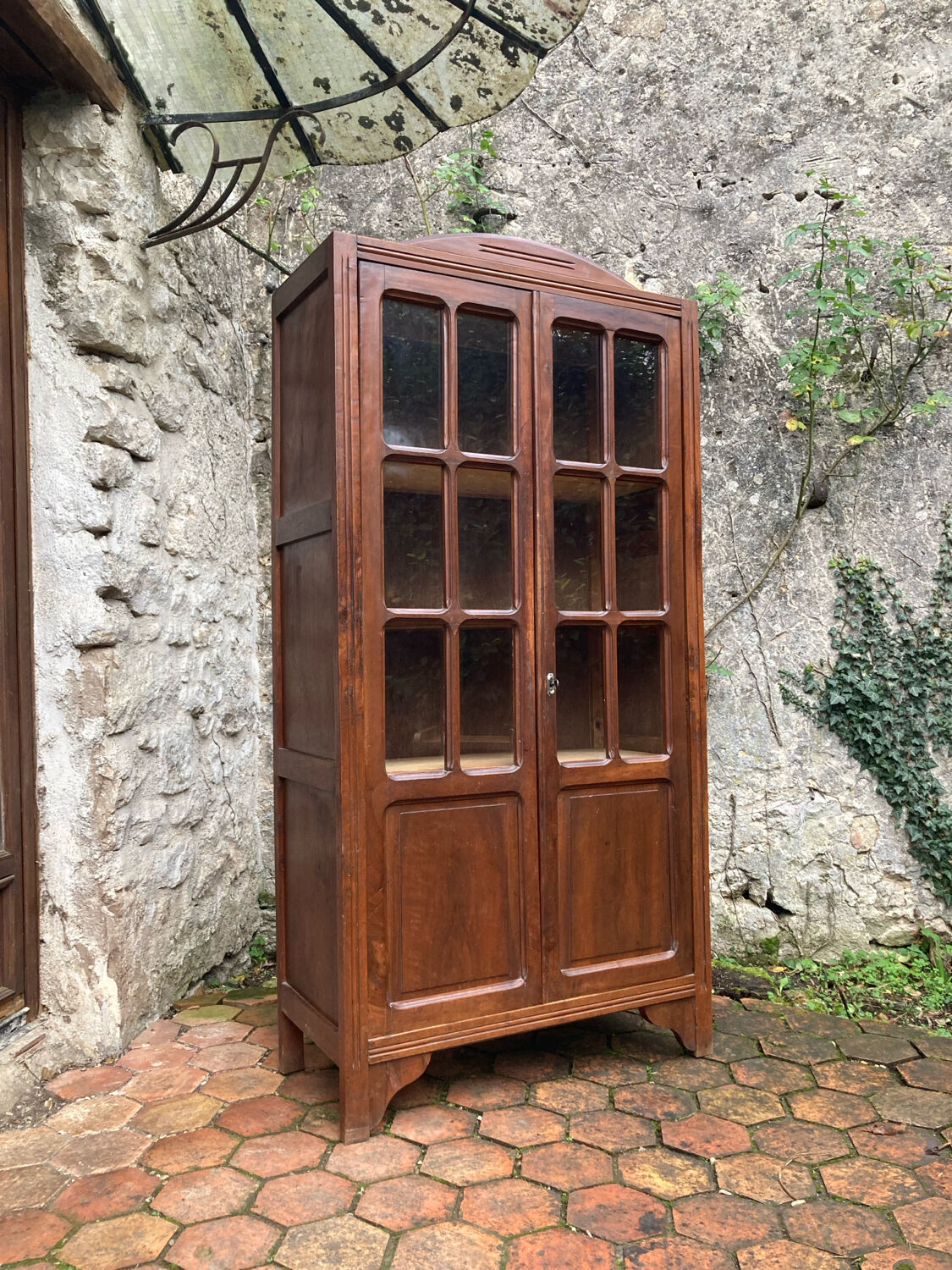 Vintage glass-fronted cabinet