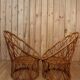 Pair rattan armchairs