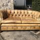 2-seater Chesterfield sofa in tan leather
