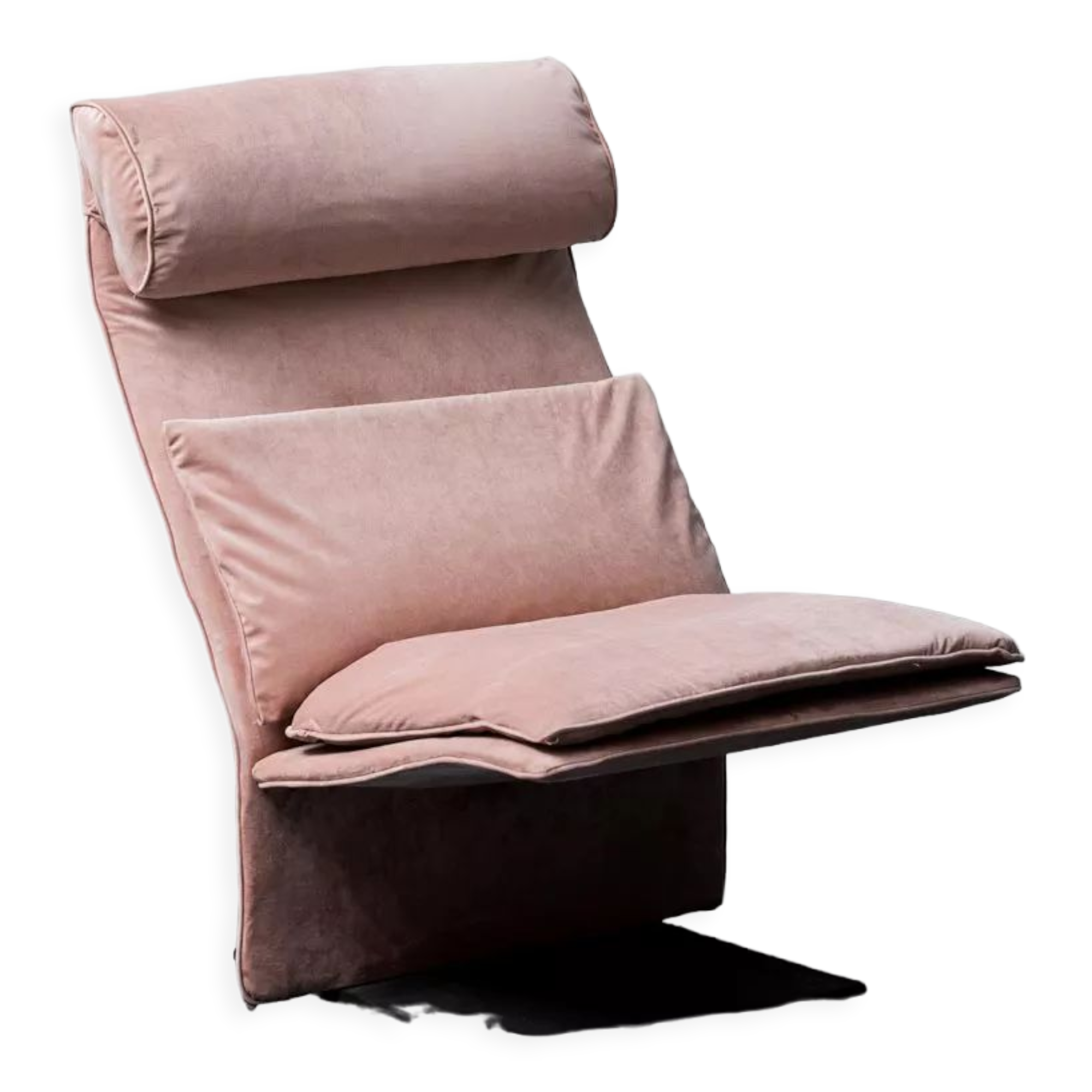 Pink velvet armchair tasty 70s vintage modern