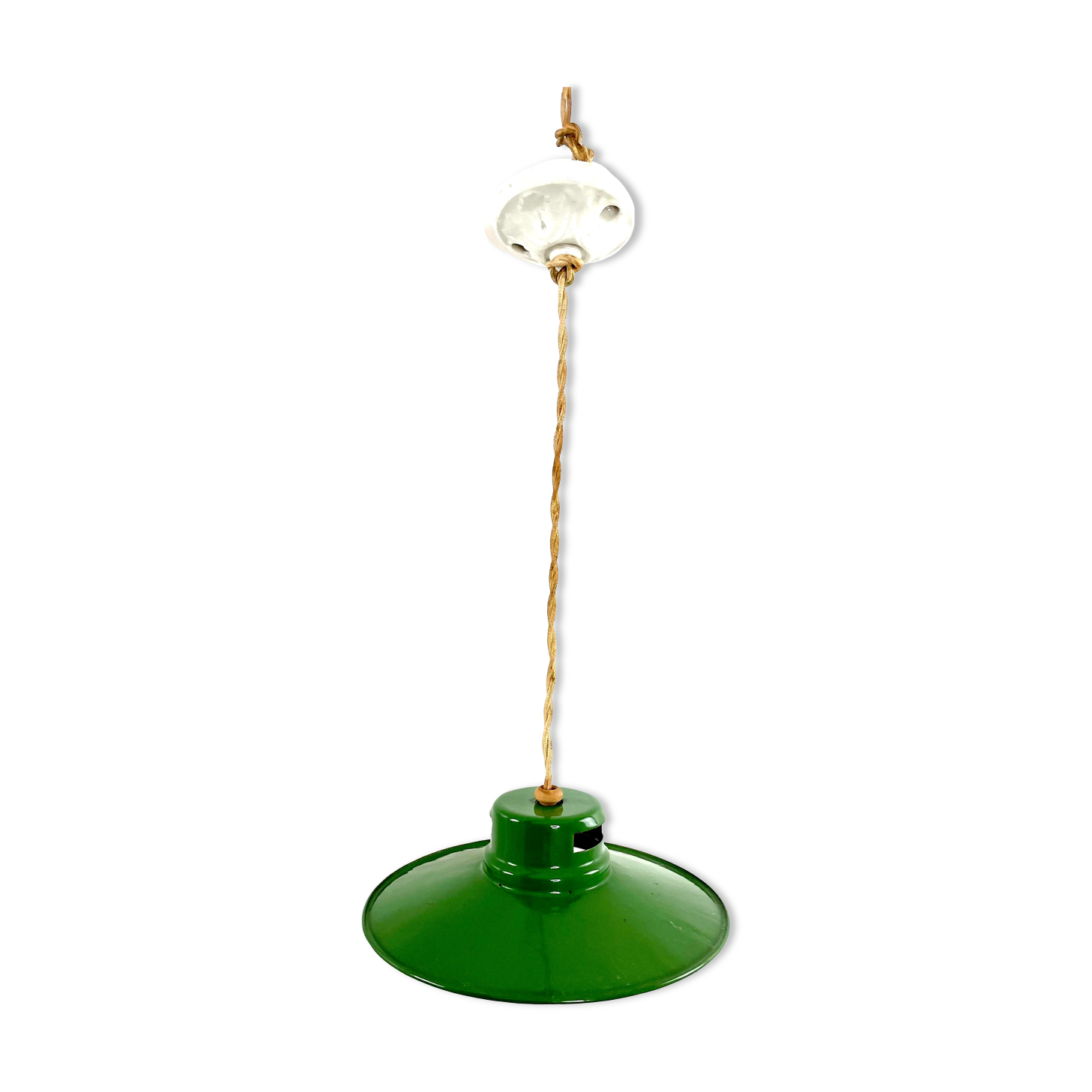 Suspension émaillée Lumière Pintsch