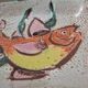 Plat Vallauris, années 60-70. Décor de poisson