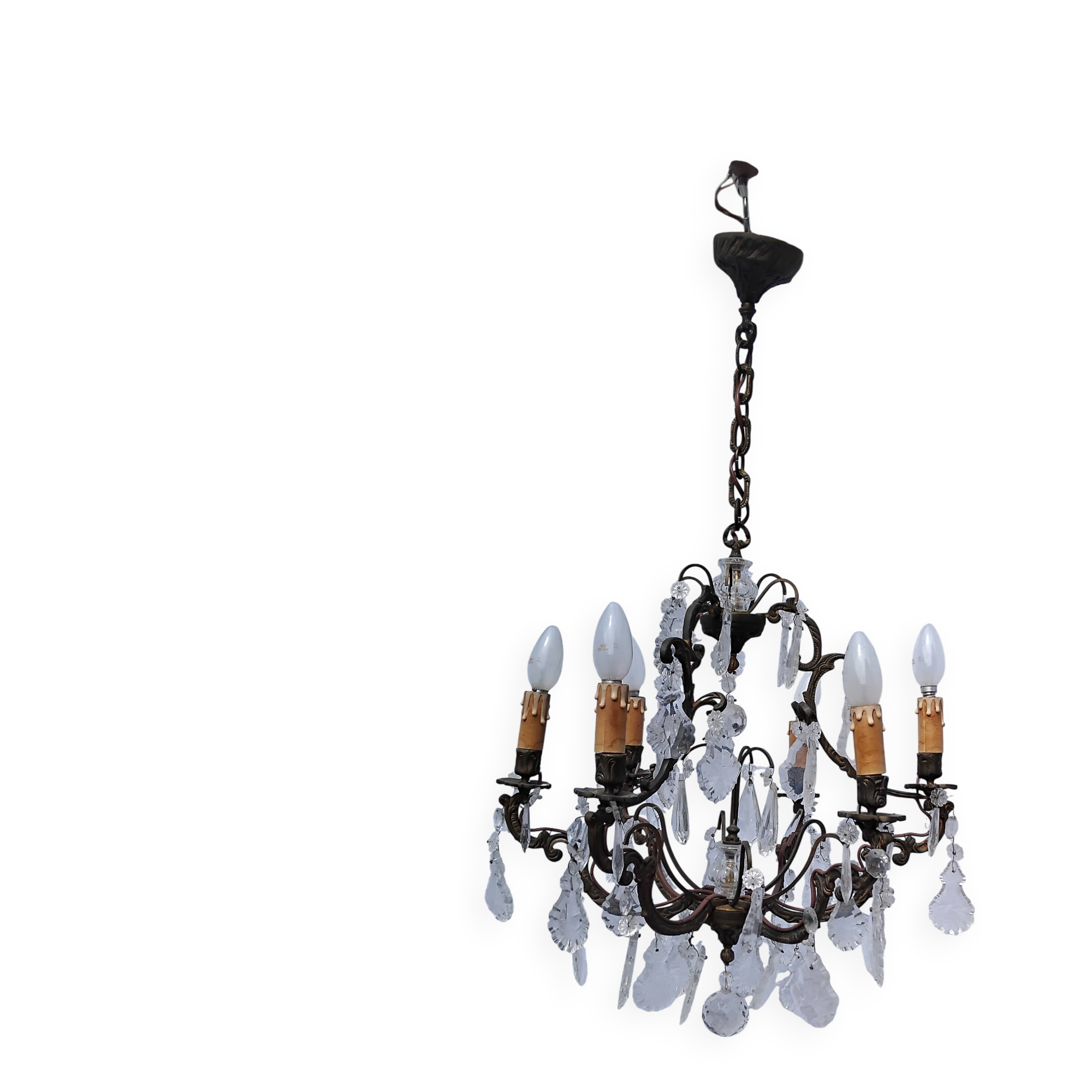 Lustre pampilles ancien cristal