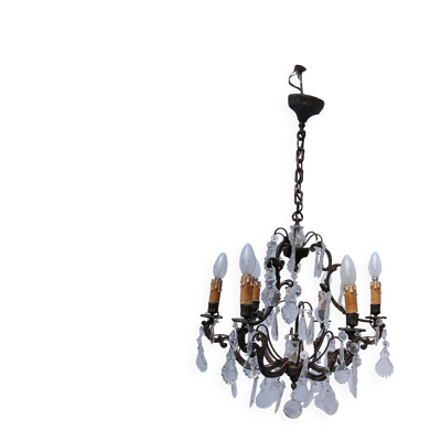 Lustre pampilles ancien cristal