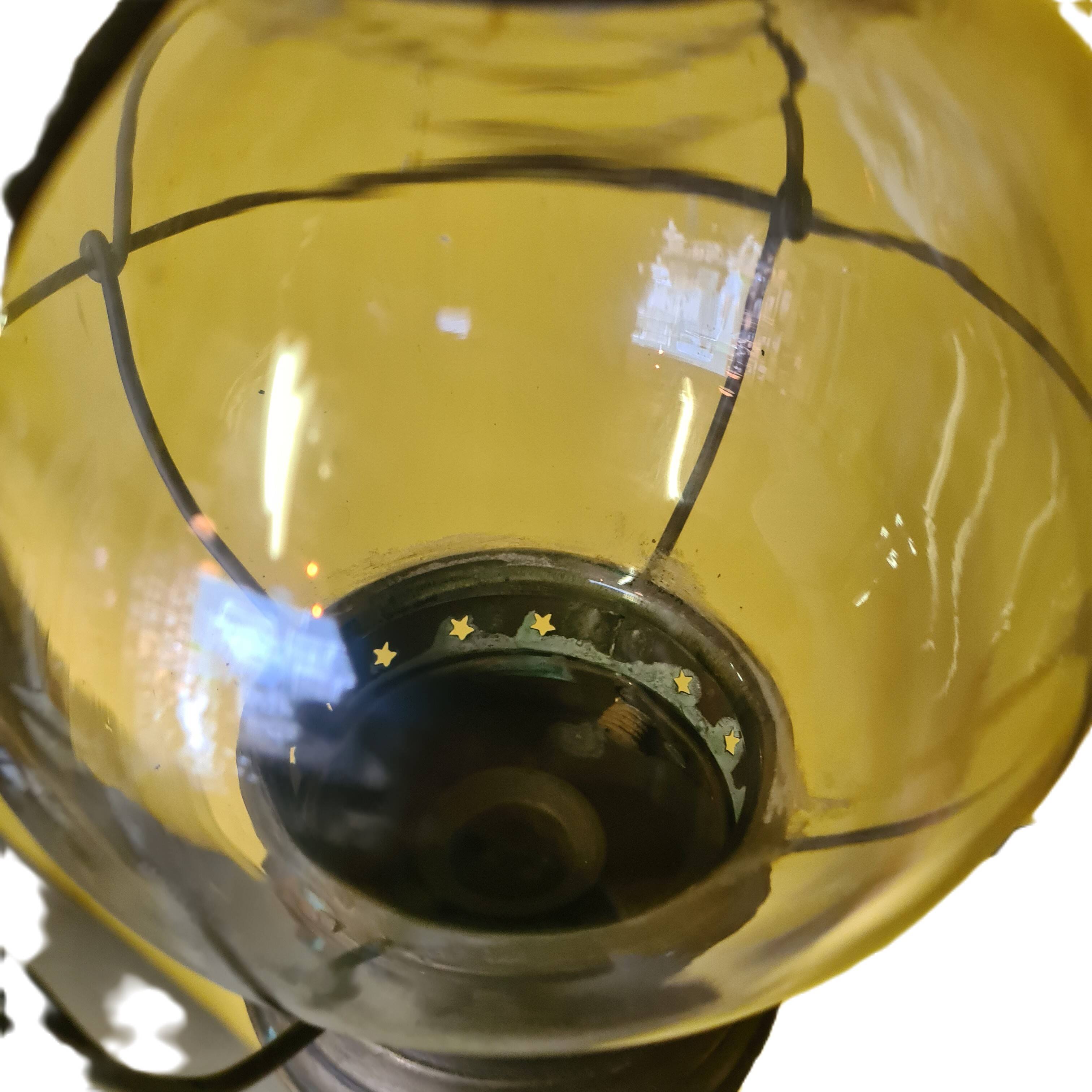 Lanterne de bateau en cuivre pour bougie, vers 1900