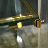 Rolling acrylic and brass serving table – 1960