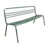 Green metal garden bench