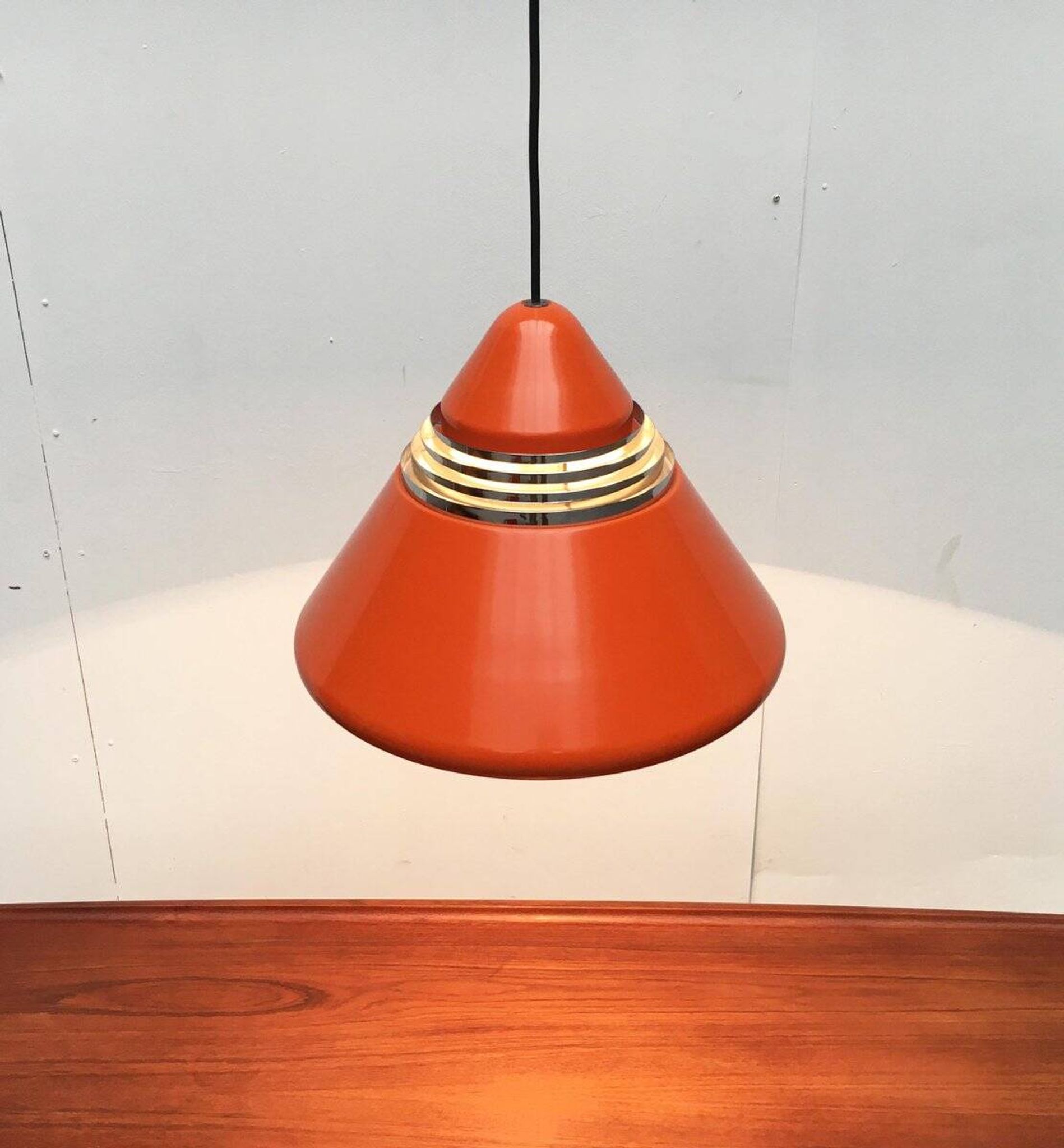 Vintage German Hanging Lamp Space Age Model 5535 by Alfred Kalthoff for Staff