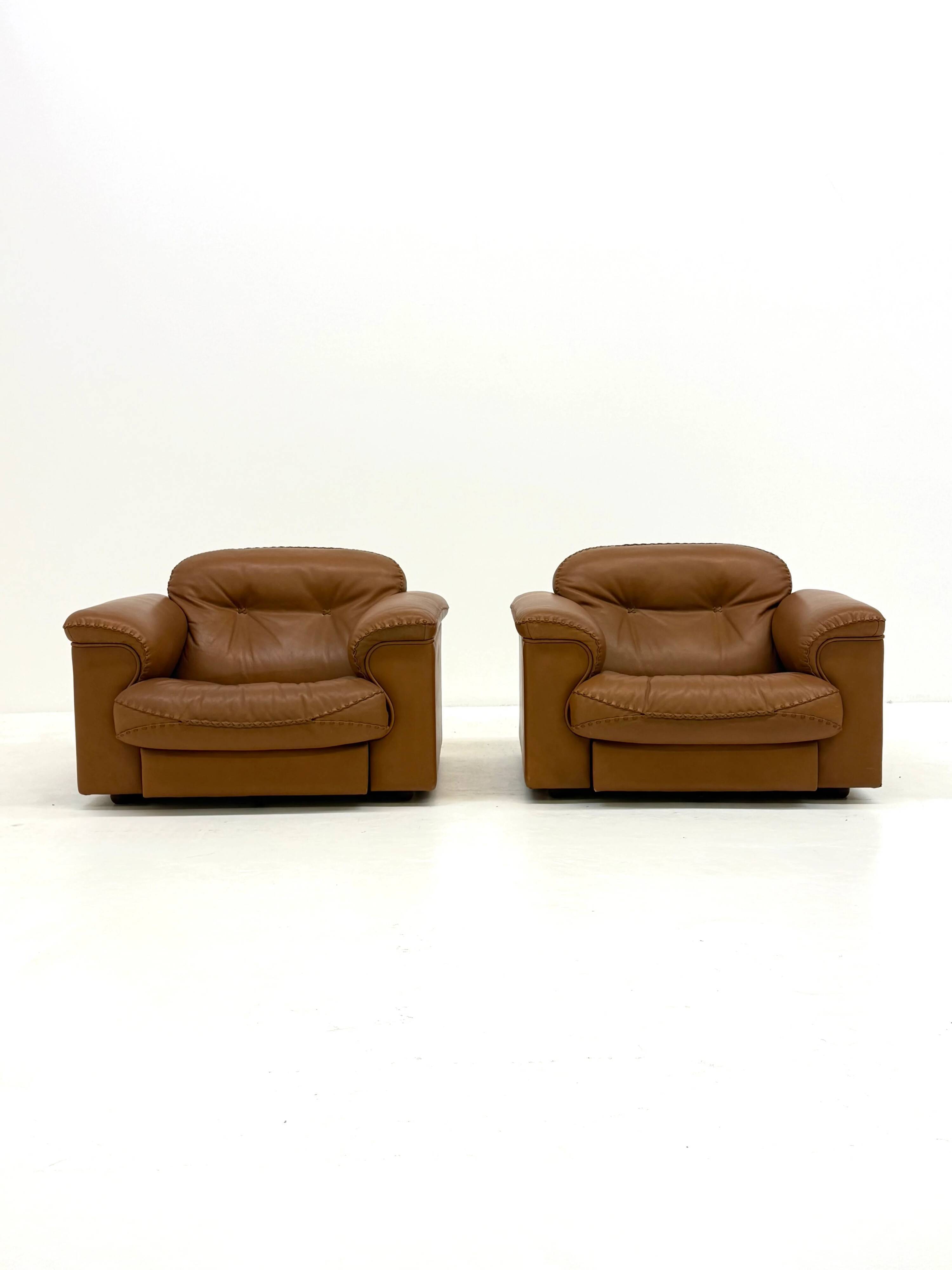 De Sede DS-101 camel brown vintage armchairs