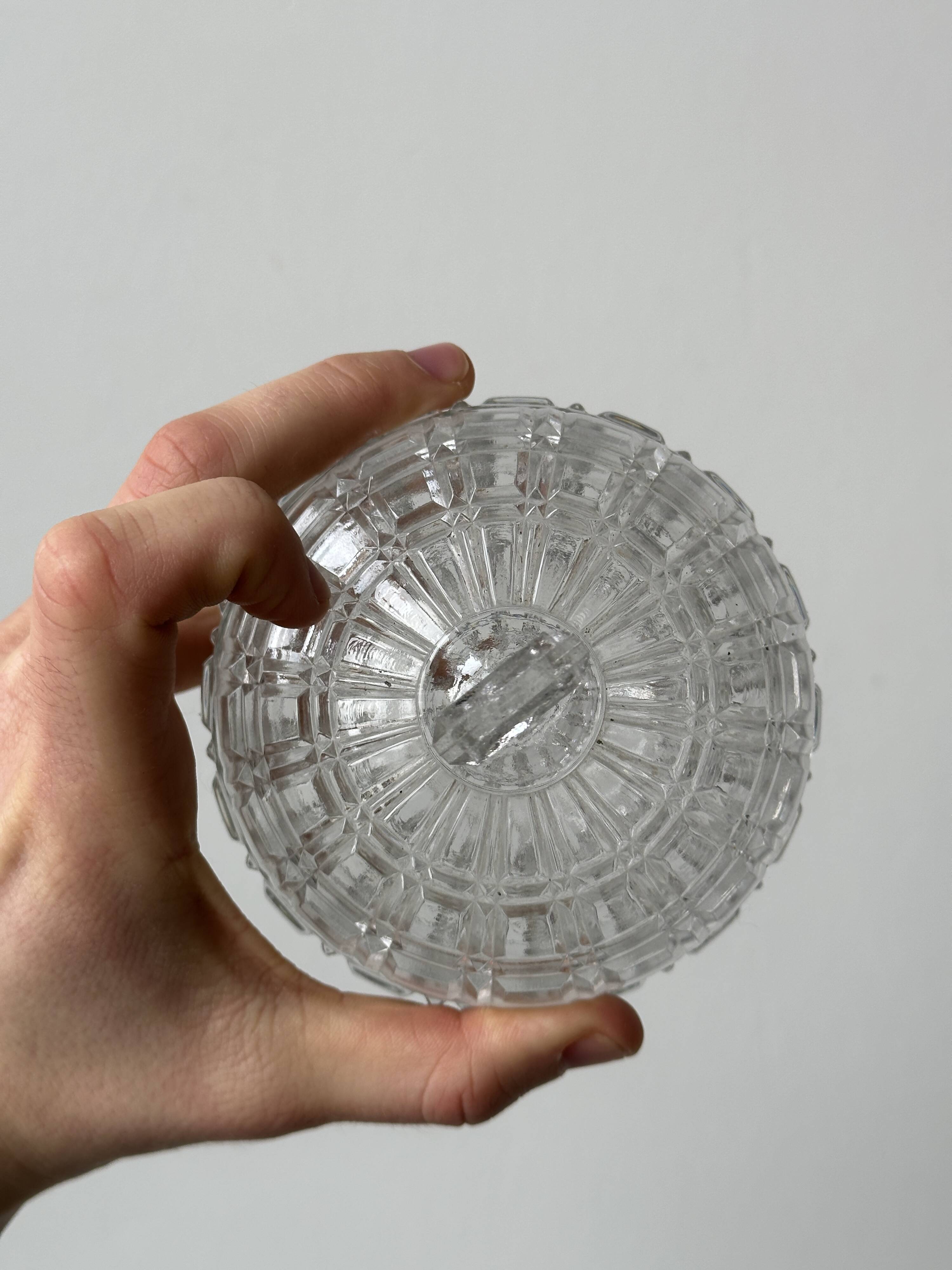 Chiseled crystal sugar bowl