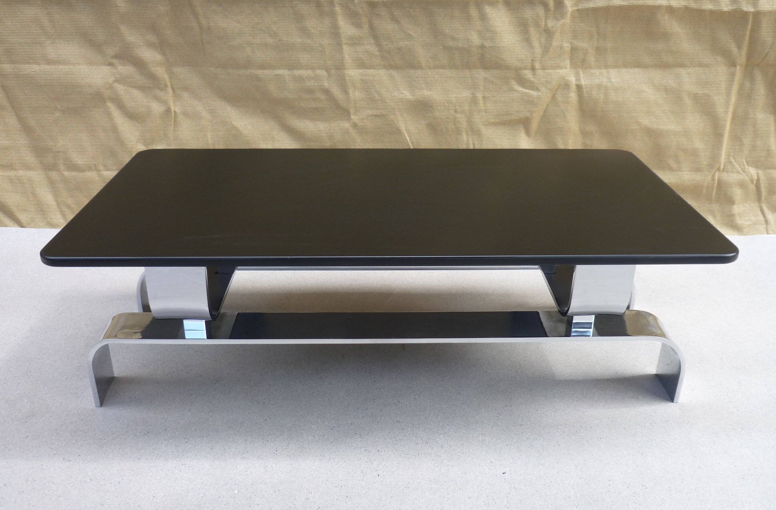 Table  de salon Acier chromé et bois