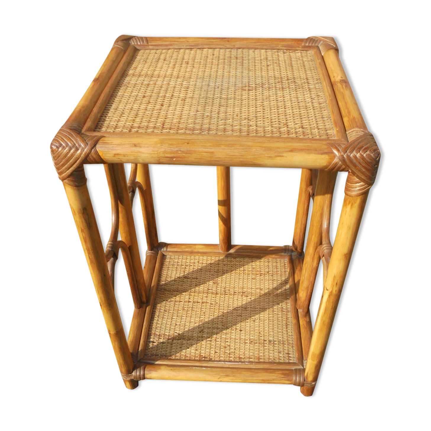 Small rattan side table
