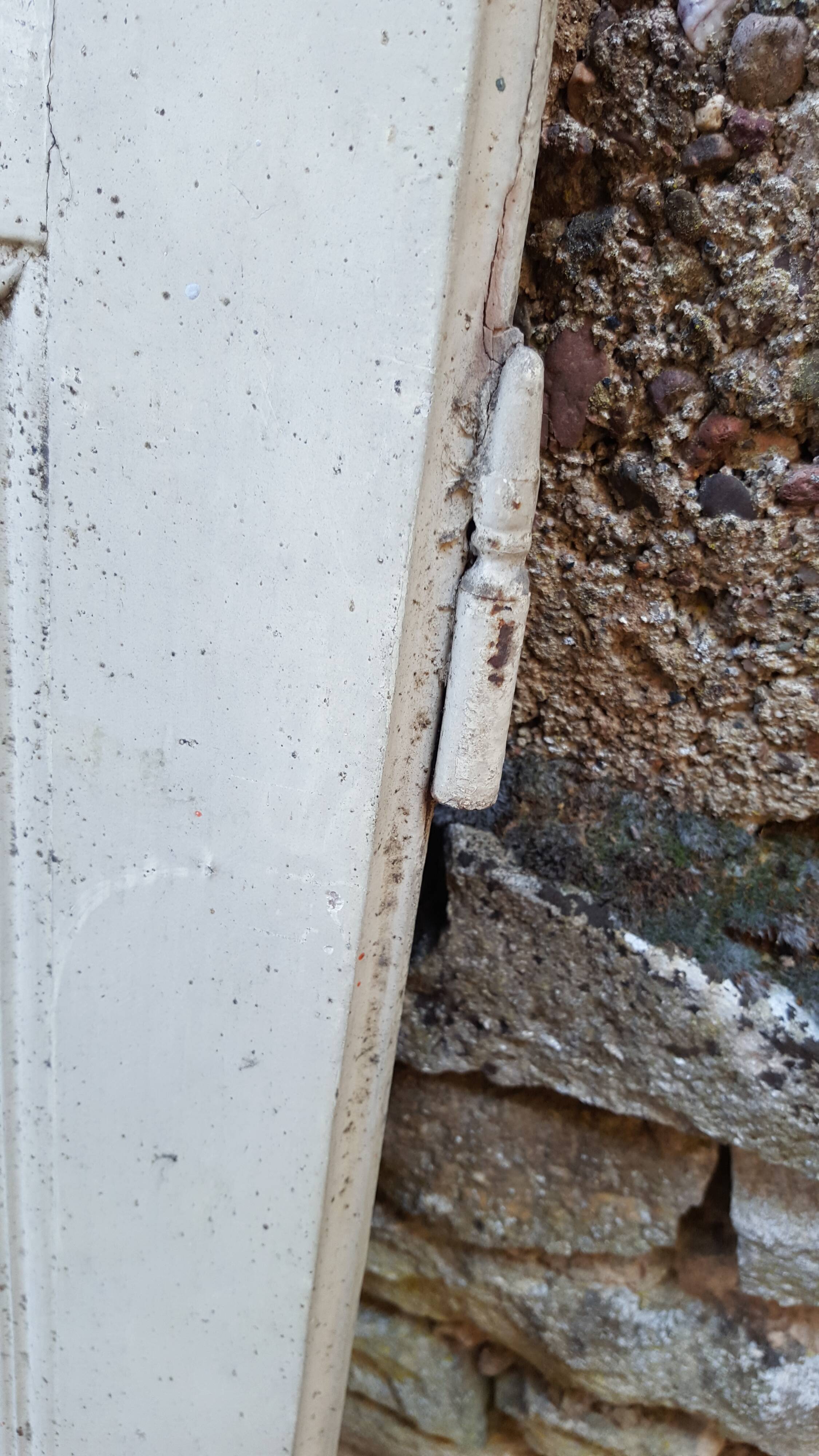 Pair of old white painted fir closet doors