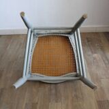 Low chair in wood and canework