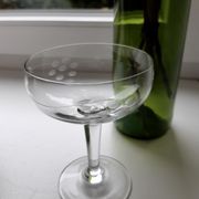 Lot of 6 mismatched crystal champagne glasses early 20th century