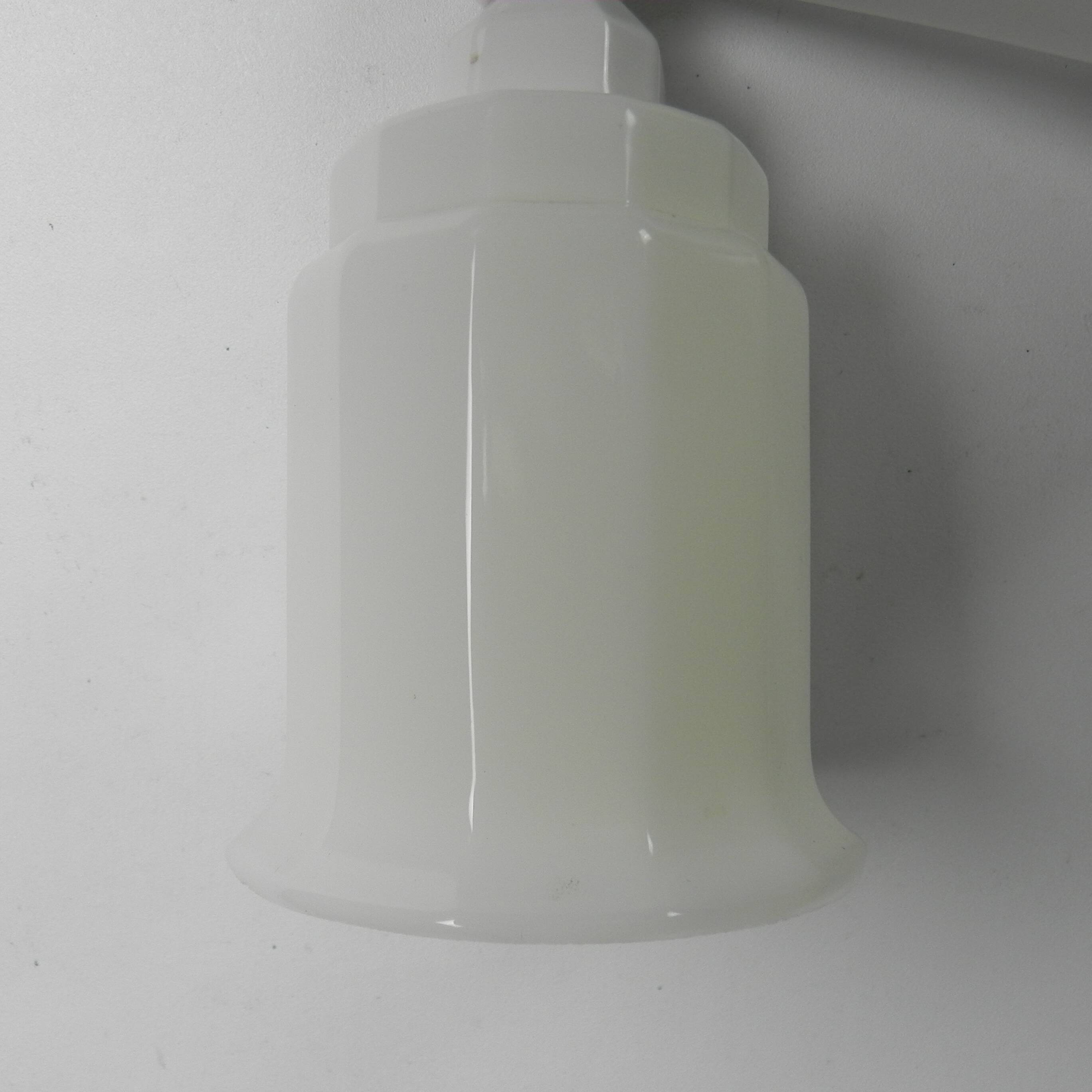 Art Deco wall light in porcelain with opaline shade, 1930s.