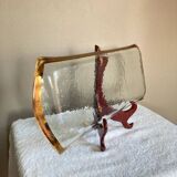 Glass dish signed Annie Glass 37/310 made in the USA 24k gold-plated rim