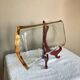 Plat en verre signé annie glass 37/310 made in usa bord doré à l’or fin 24k