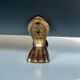 Neoclassical log holder in brass and black lacquered brass