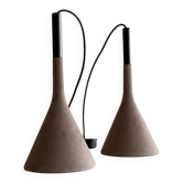 A pair of Aplomb concrete pendants by Lucidi & Pevere for Foscari.