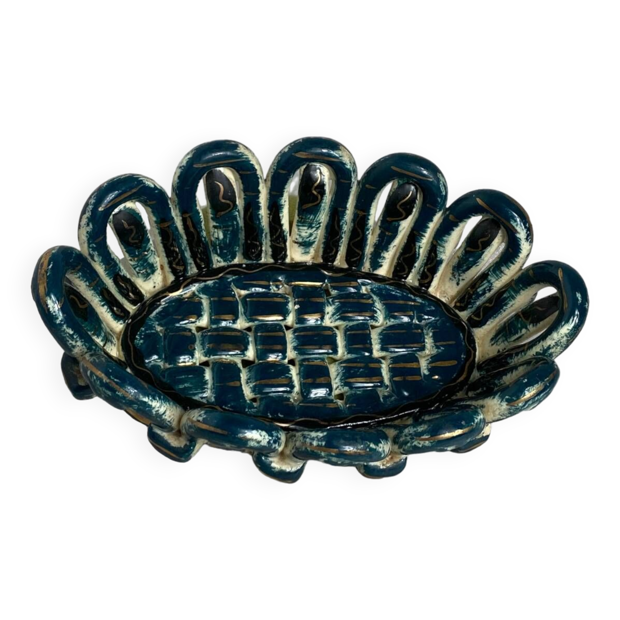 Fase Vallauris ceramic woven basket