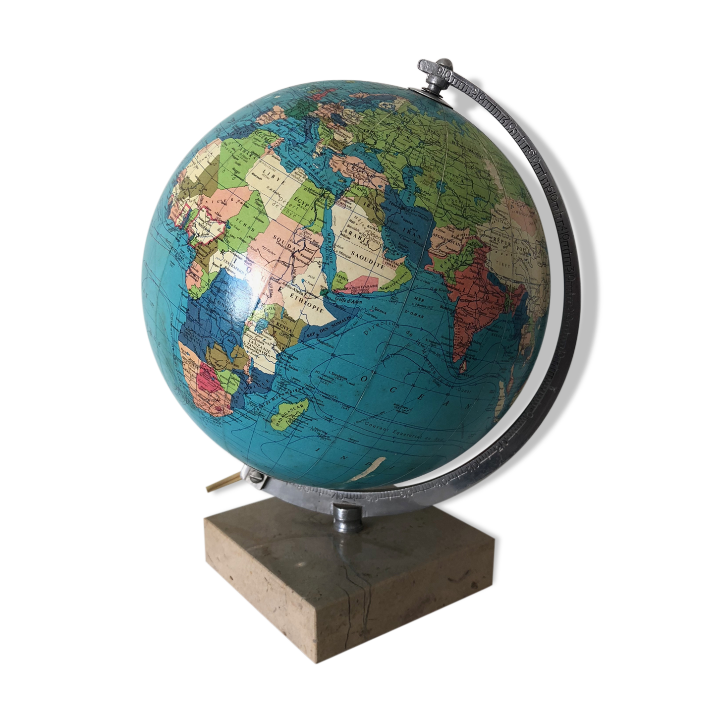 Globe taride marble 28cm vintage 1965