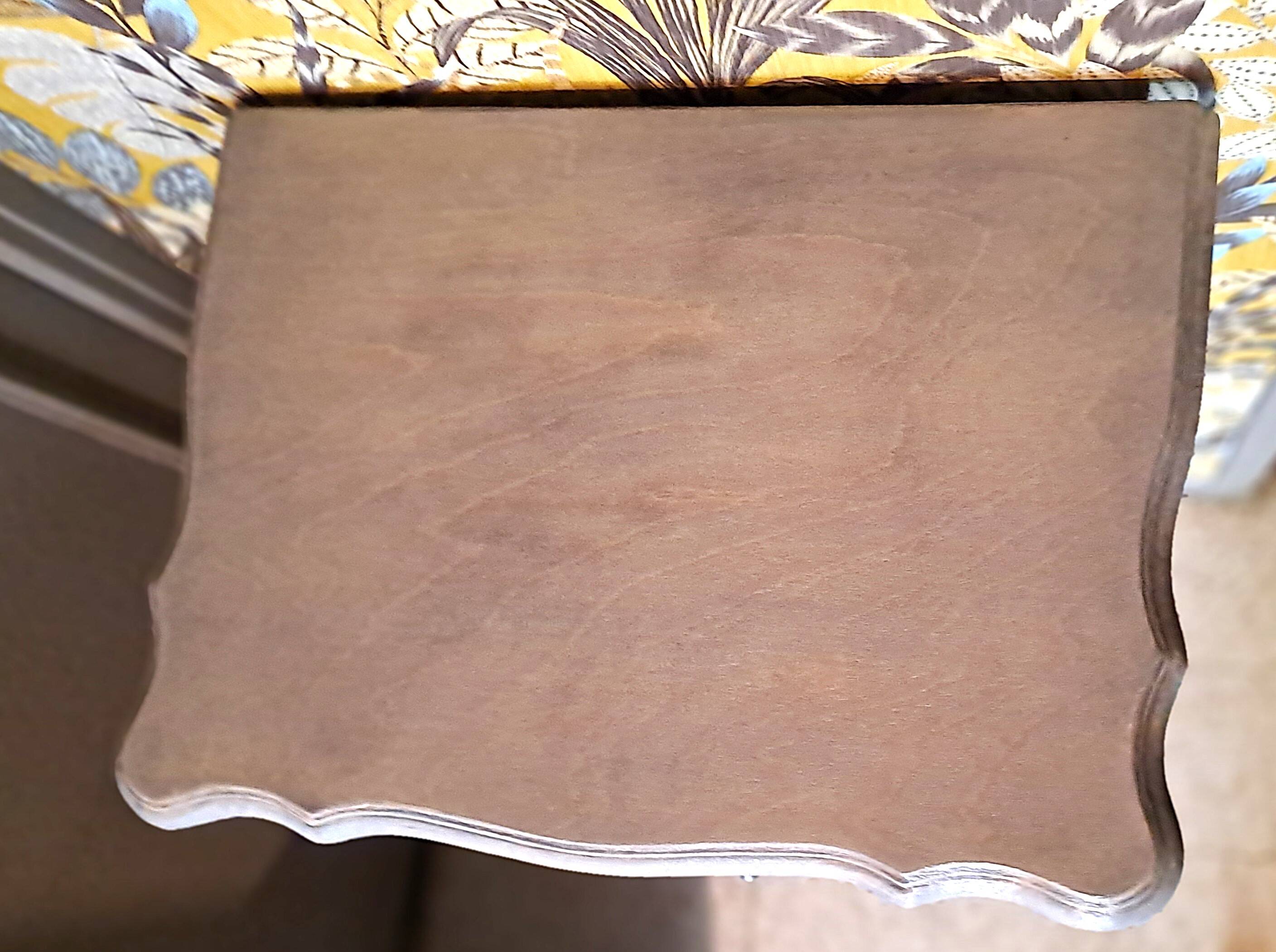 Black and grey painted wooden chest of drawers from France 1950 with 5 drawers