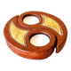 Double tealight candle holder YIN -YANG terracotta handmade decor Indonesia