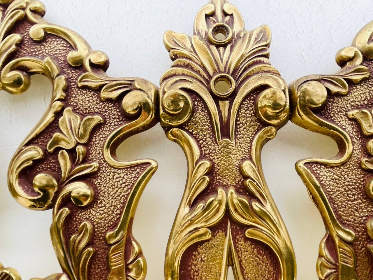 Bronze Coat Rack and Wall Shelf, Vintage, Louis XV Style