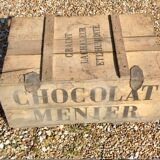 1925 menier chocolate wooden box