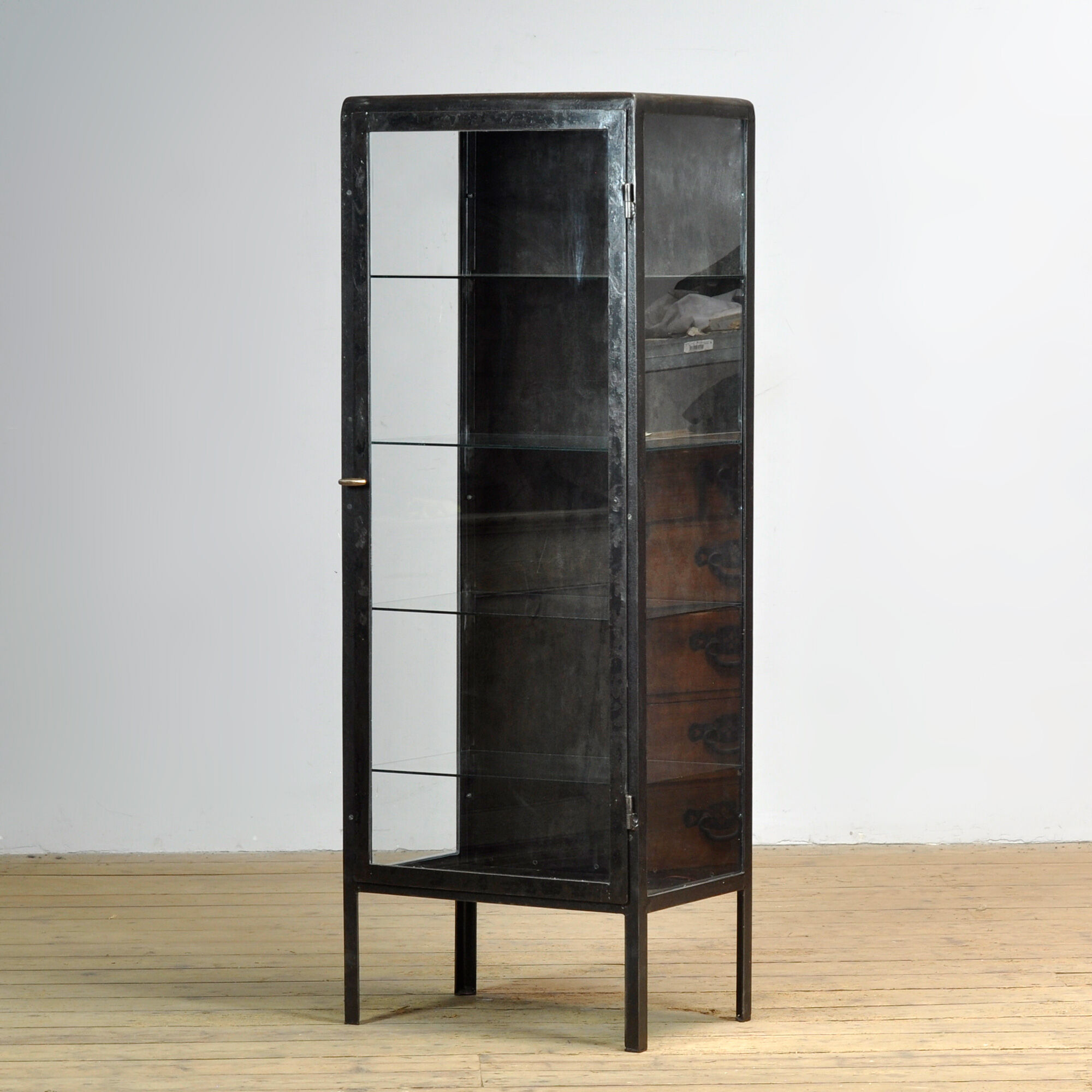 Polished iron medicine cabinet, 1920s