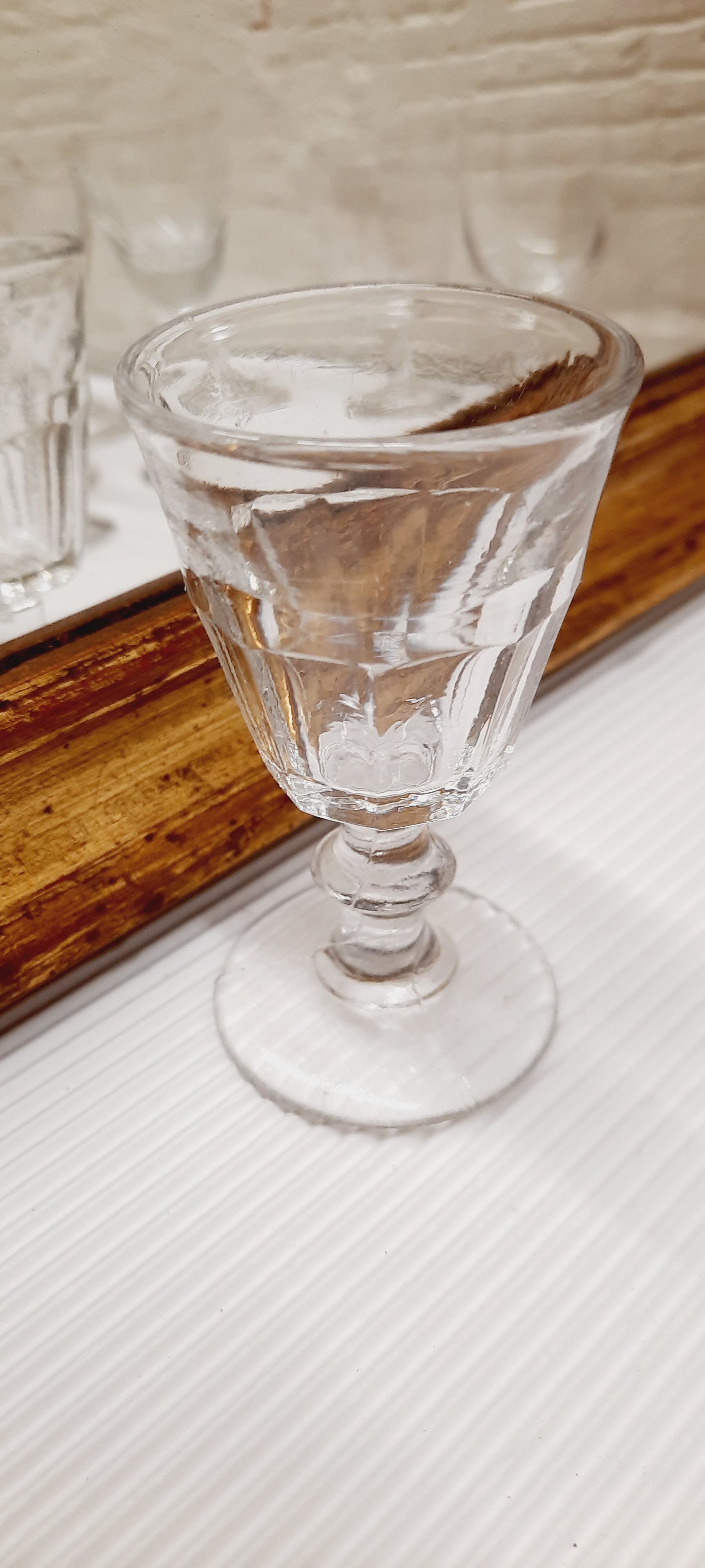 Lot 9 mismatched digestive glasses