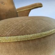 1950s, Danish armchair, furniture velour, ash wood legs.