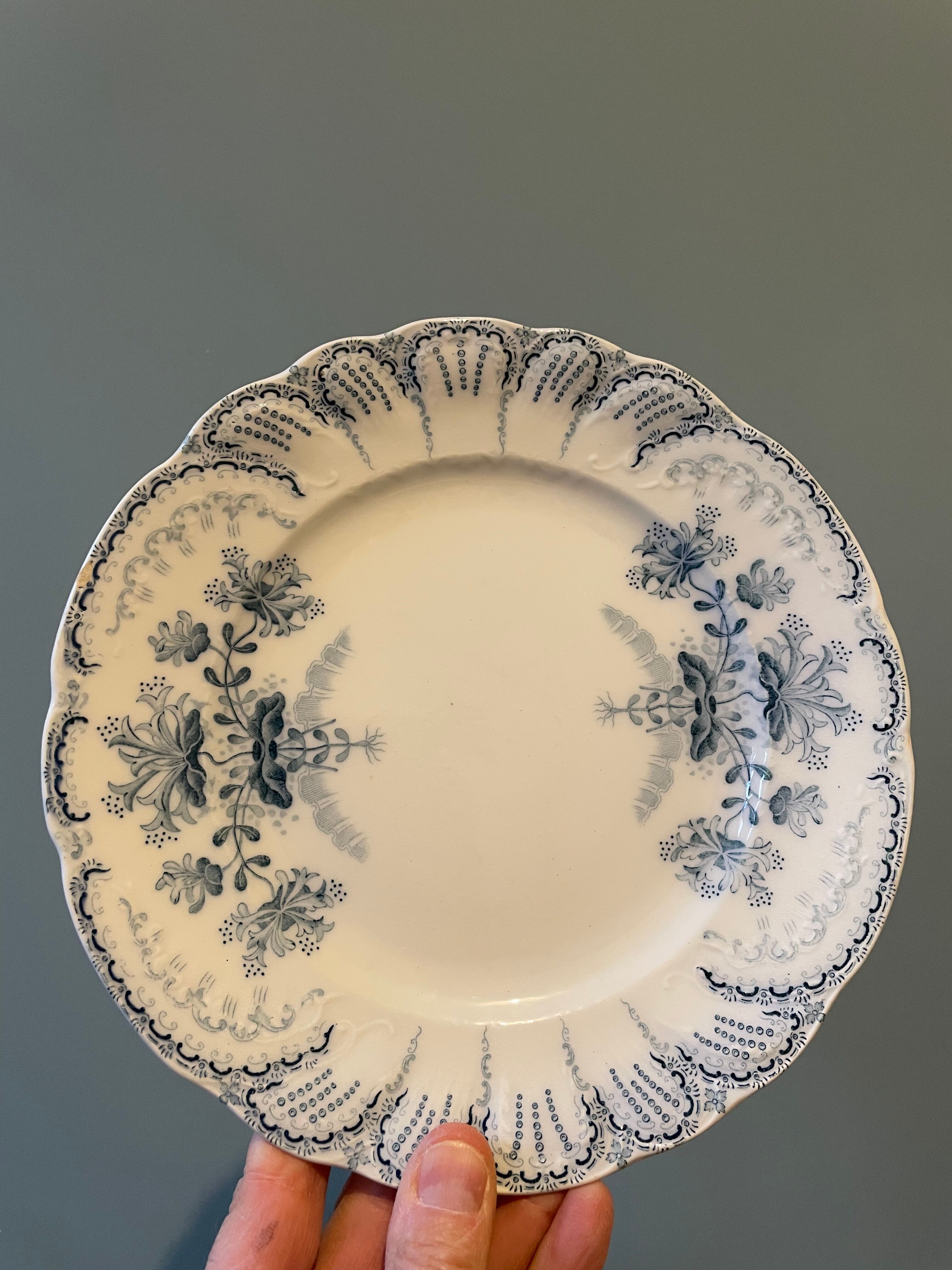 Set of 2 small plates XIXth Iron Earth Regency collection