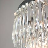 Vintage Italian Crystal & Chrome Chandelier, 1970s
