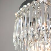 Vintage Italian Crystal & Chrome Chandelier, 1970s