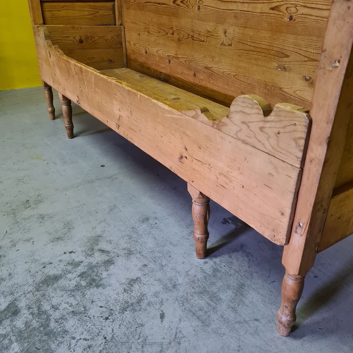 Antique Swedish Pine Kitchen Bench. Second half 19th century,