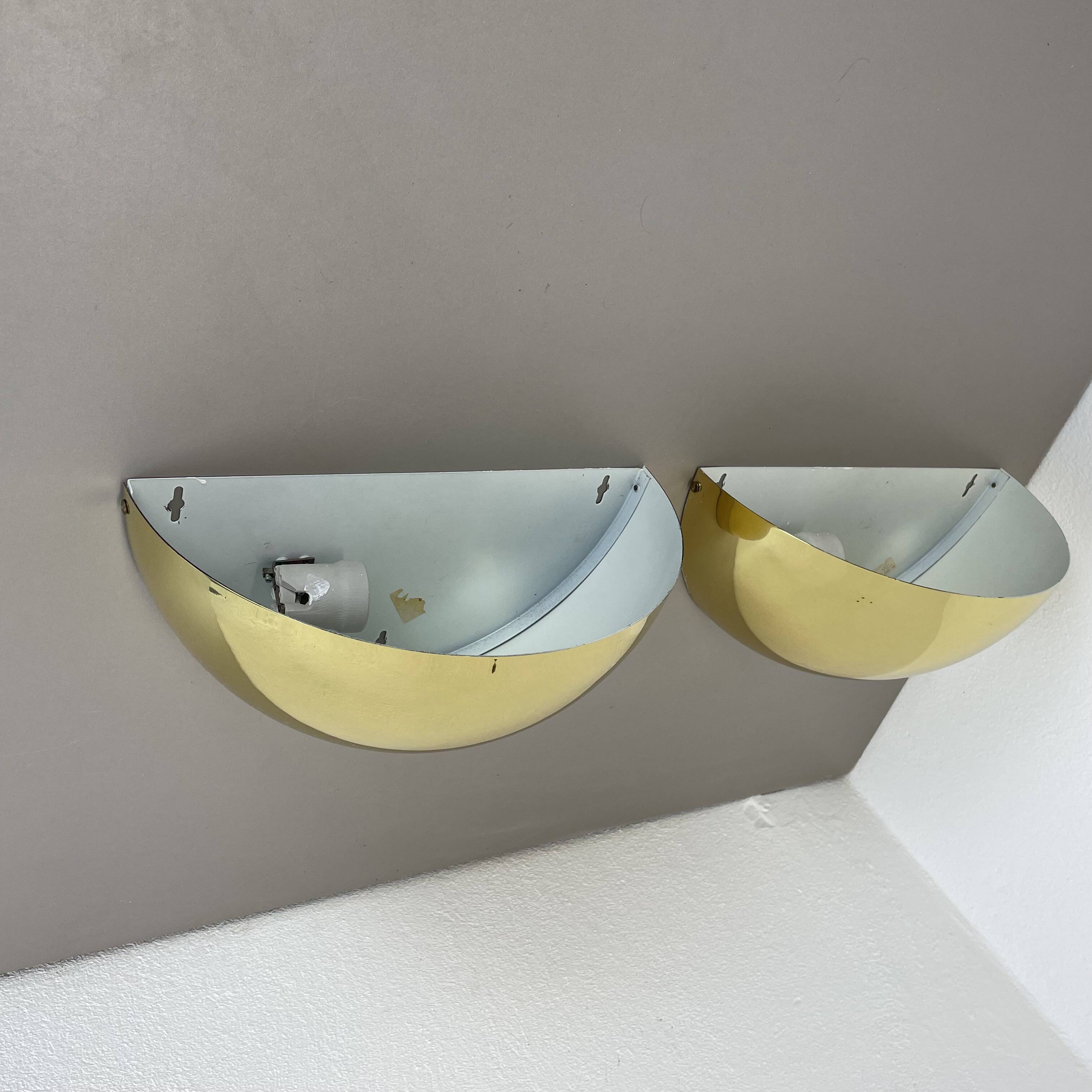 Set of 2 Brass Sciolari Style Wall Light Sconces Bankamp Leuchten, Germany, 1980