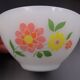 Set of 7 bowls in arcopal -flower décor - vintage around 1970