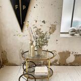 Cart serves brass bar