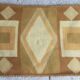 Psychedelic rectangular rug with geometric shapes - vintage 1960s
