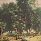 Italian countryside landscape painting oil on canvas from 20th century