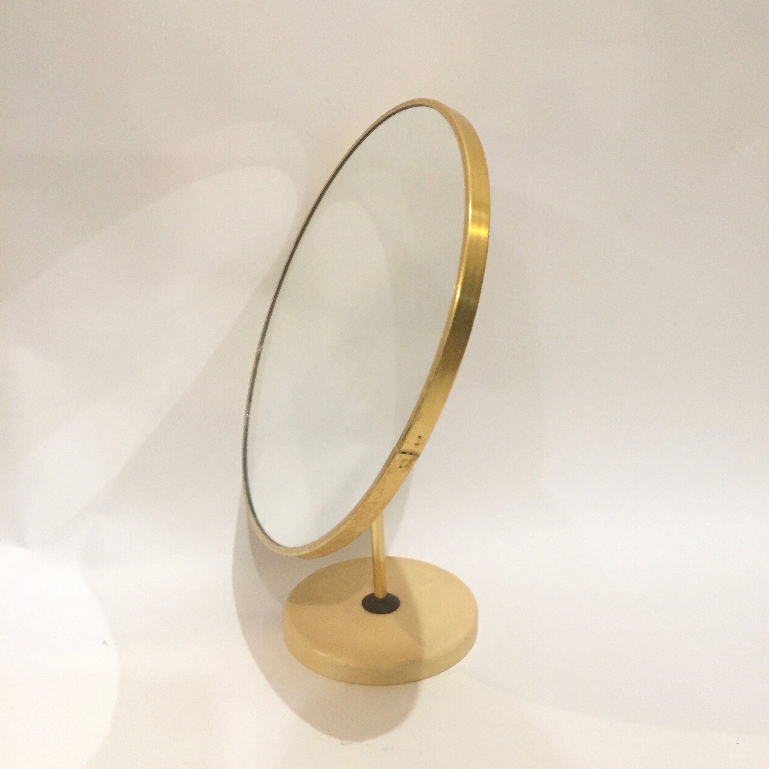 Golden table mirror