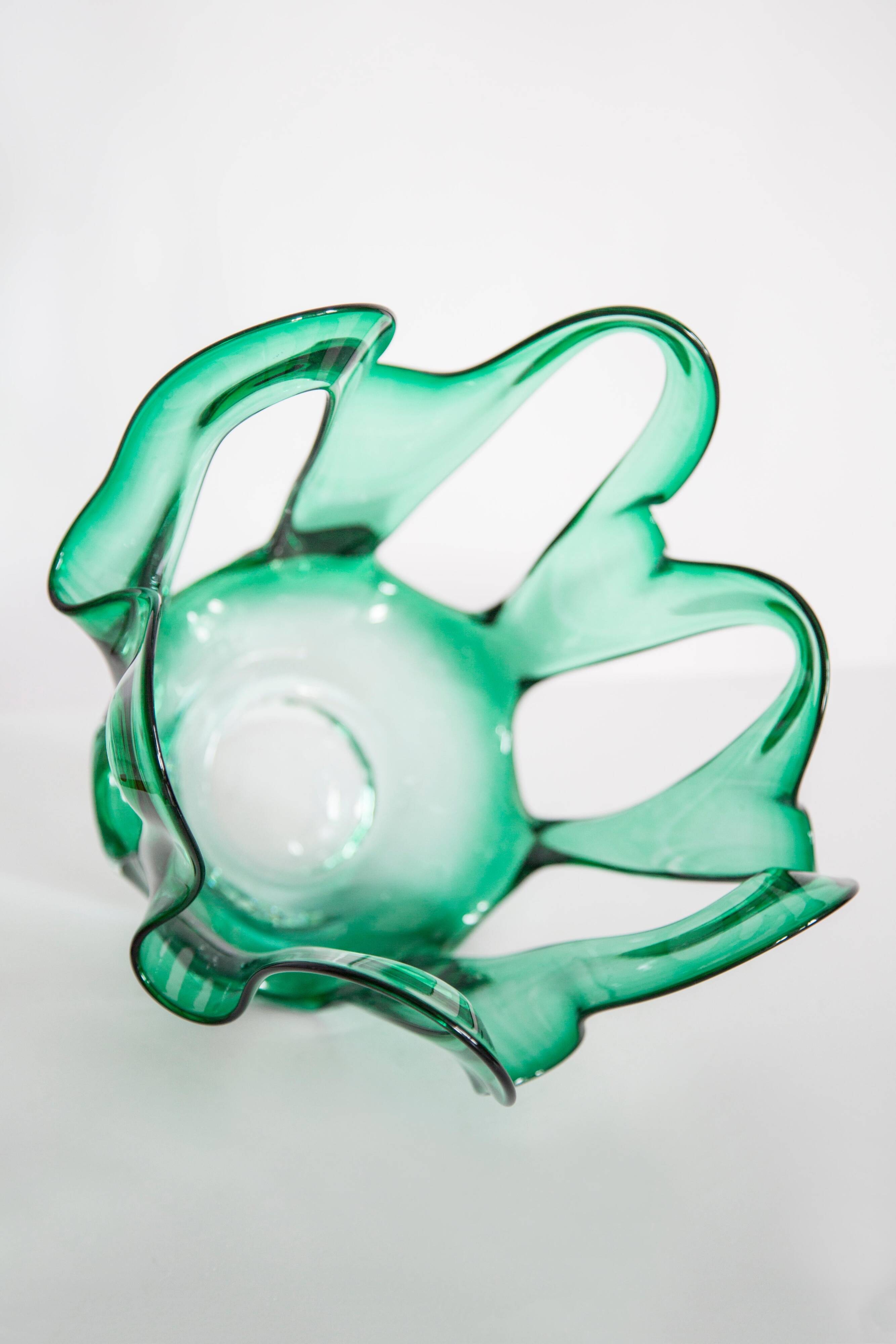 "Scarf" Vase Artisan Large Vintage Mid-Century Glass Vase