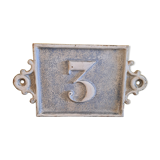 Antique french cast iron house number plate, from around 1900.