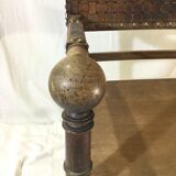 Armchair Henri II wood and leather